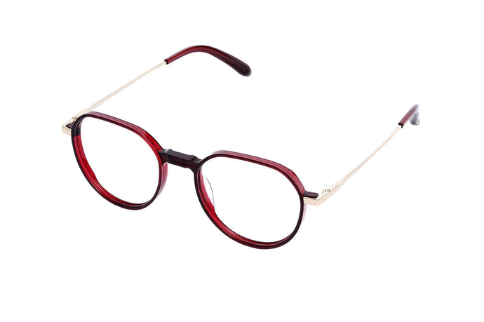 Classic Stainless Steel Eyeglasses for Women Red and Gold