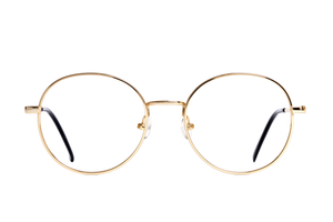 Chic and Round Shape Glasses with Gold Frames