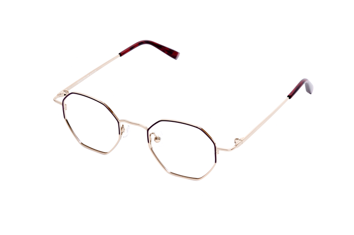 Rounded Octagon Burgundy and Gold Frames ecofriendly